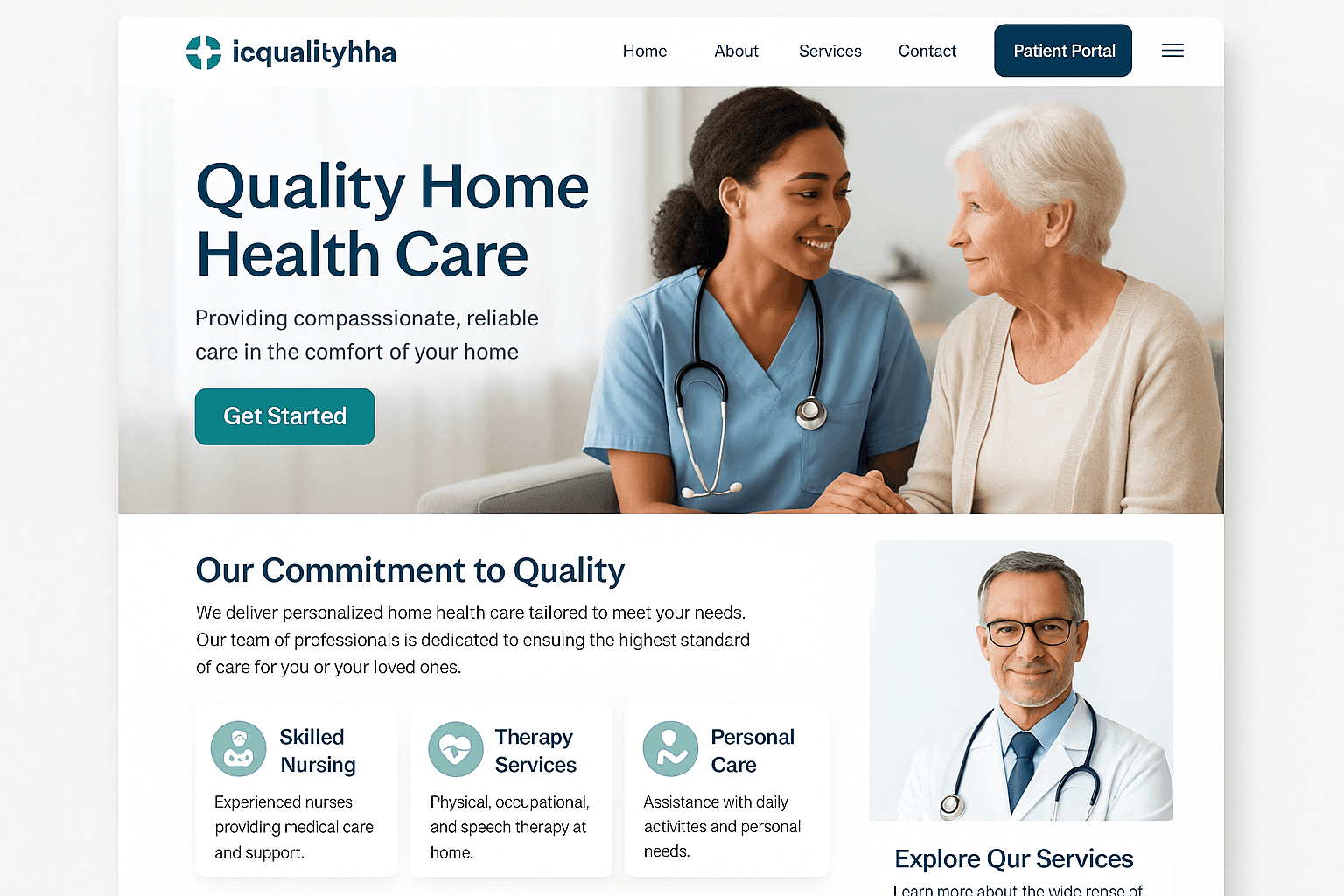 icqualityhha.com website mockup